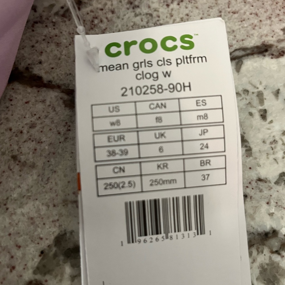 Crocs Women's Mean Girls Classic Platform Clogs Shoes - Blue & Pink - Size 8 - Picture 4 of 8